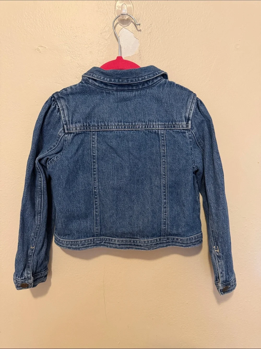 Girls' Blue Denim Jacket with Floral Patches - Unbranded